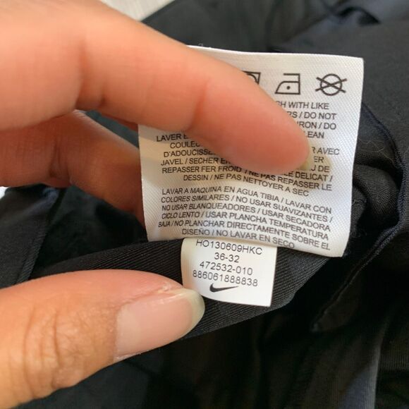 Nike Golf Pants Men 36 Charcoal Black Dri Fit Flat Front Classic Tech Chino - Picture 7 of 11